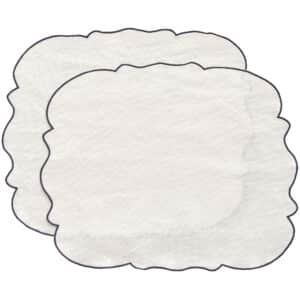 Decotique Gia dækkeserviet hør 45 Ã 35 cm 2-pak, hvid/blå